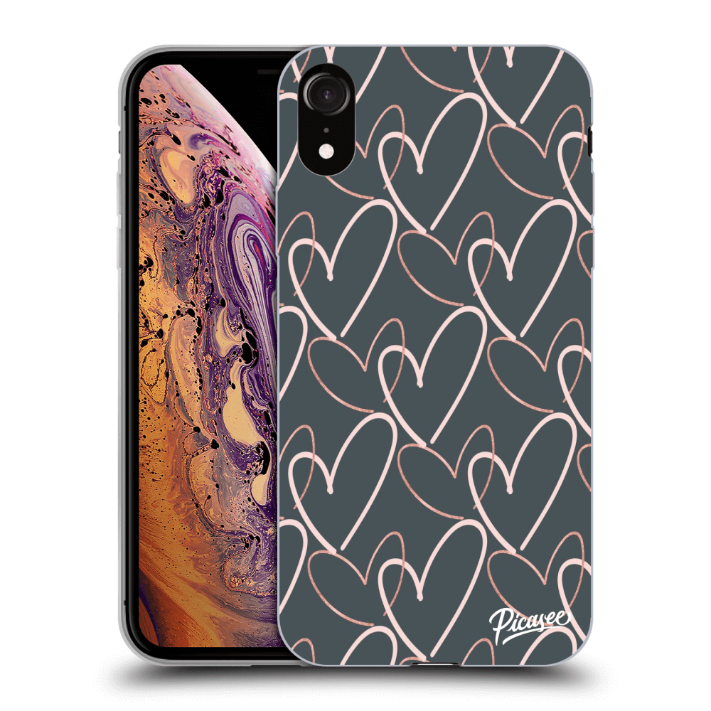Picasee silikonski črni ovitek za Apple iPhone XR - Lots of love