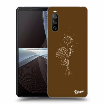 Picasee silikonski črni ovitek za Sony Xperia 10 III - Brown flowers