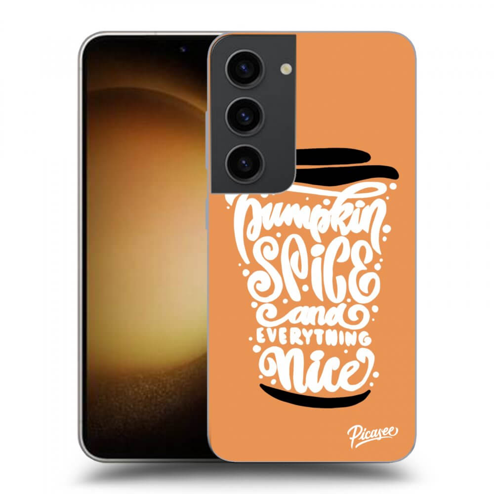 Picasee silikonski prozorni ovitek za Samsung Galaxy S23 5G - Pumpkin coffee
