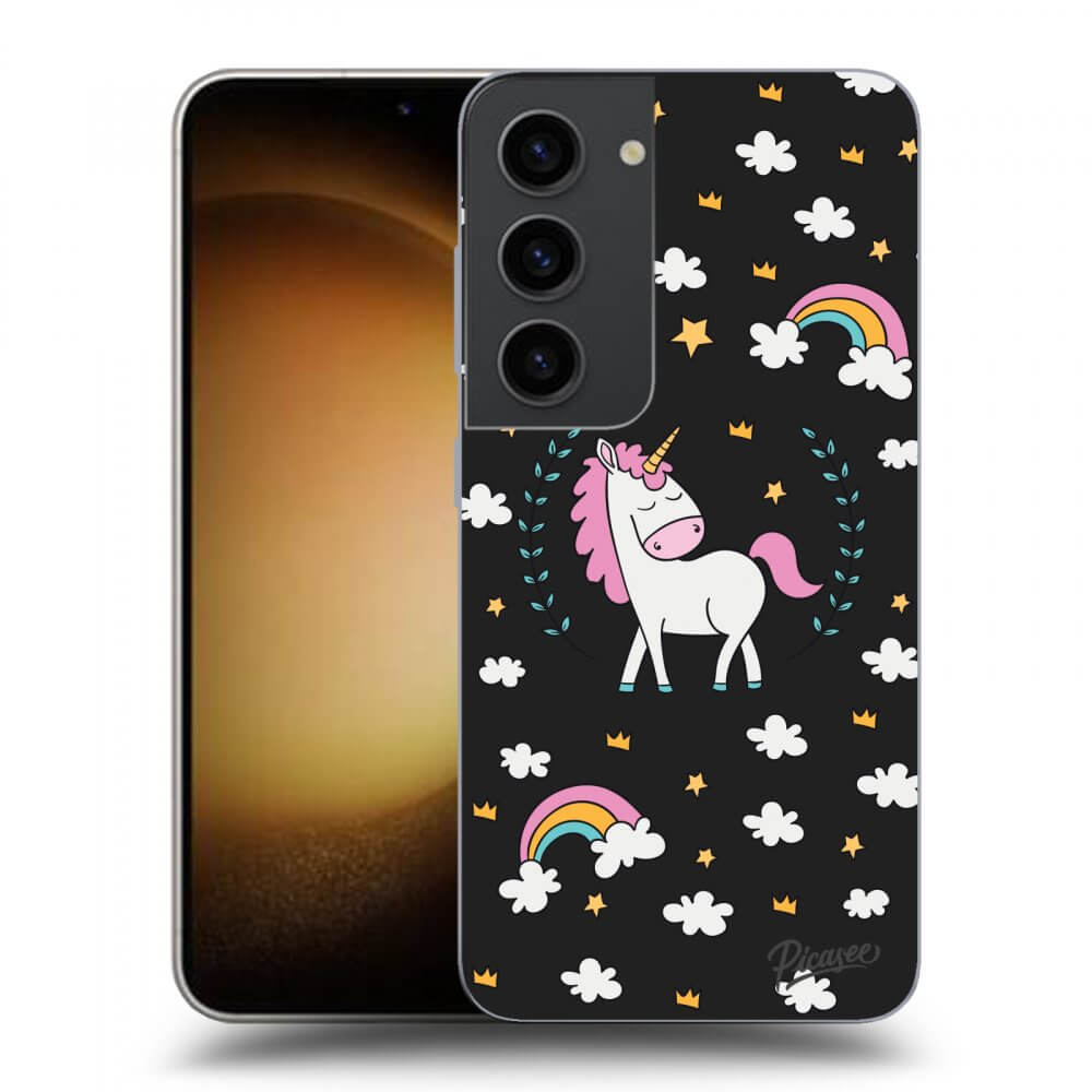 Picasee silikonski črni ovitek za Samsung Galaxy S23 5G - Unicorn star heaven