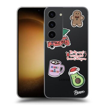 Picasee silikonski prozorni ovitek za Samsung Galaxy S23 5G - Christmas Stickers