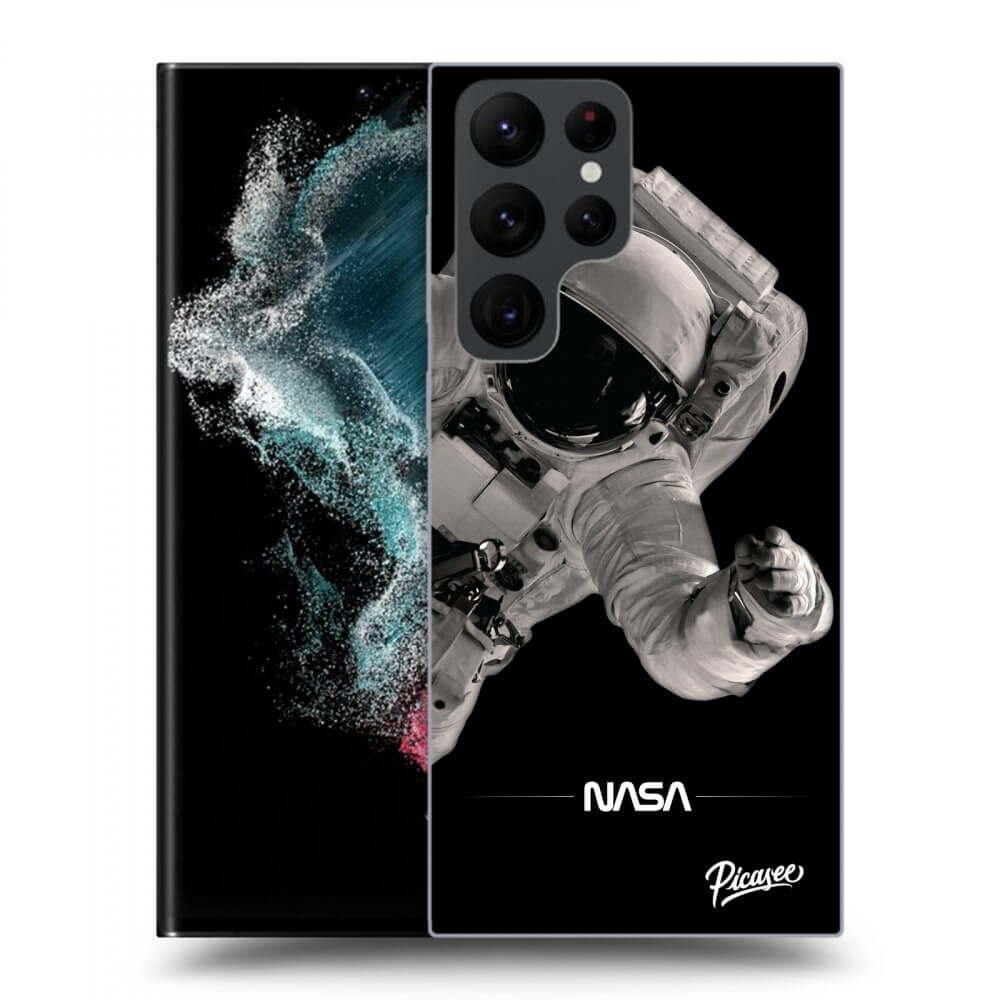 Picasee silikonski črni ovitek za Samsung Galaxy S23 Ultra 5G - Astronaut Big