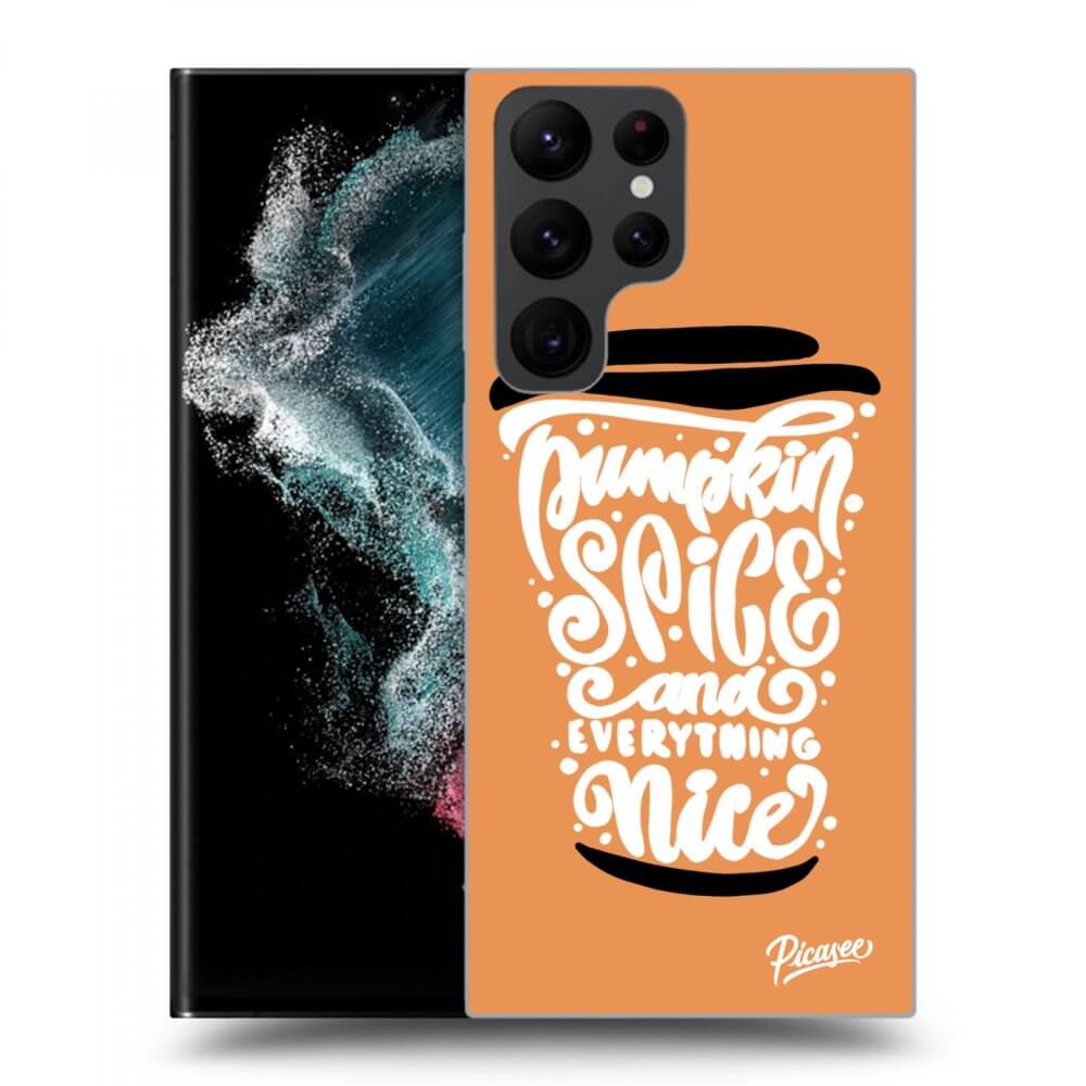 Picasee silikonski črni ovitek za Samsung Galaxy S23 Ultra 5G - Pumpkin coffee