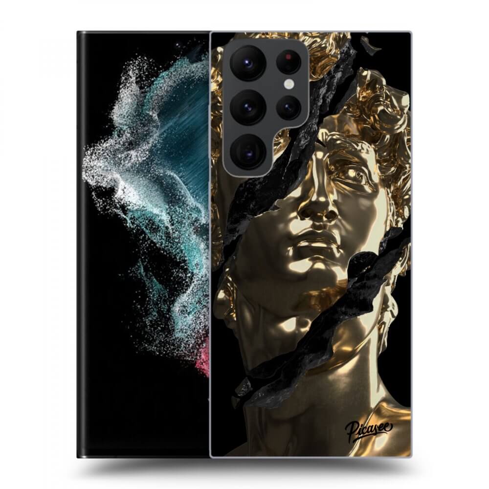 Picasee silikonski črni ovitek za Samsung Galaxy S23 Ultra 5G - Golder