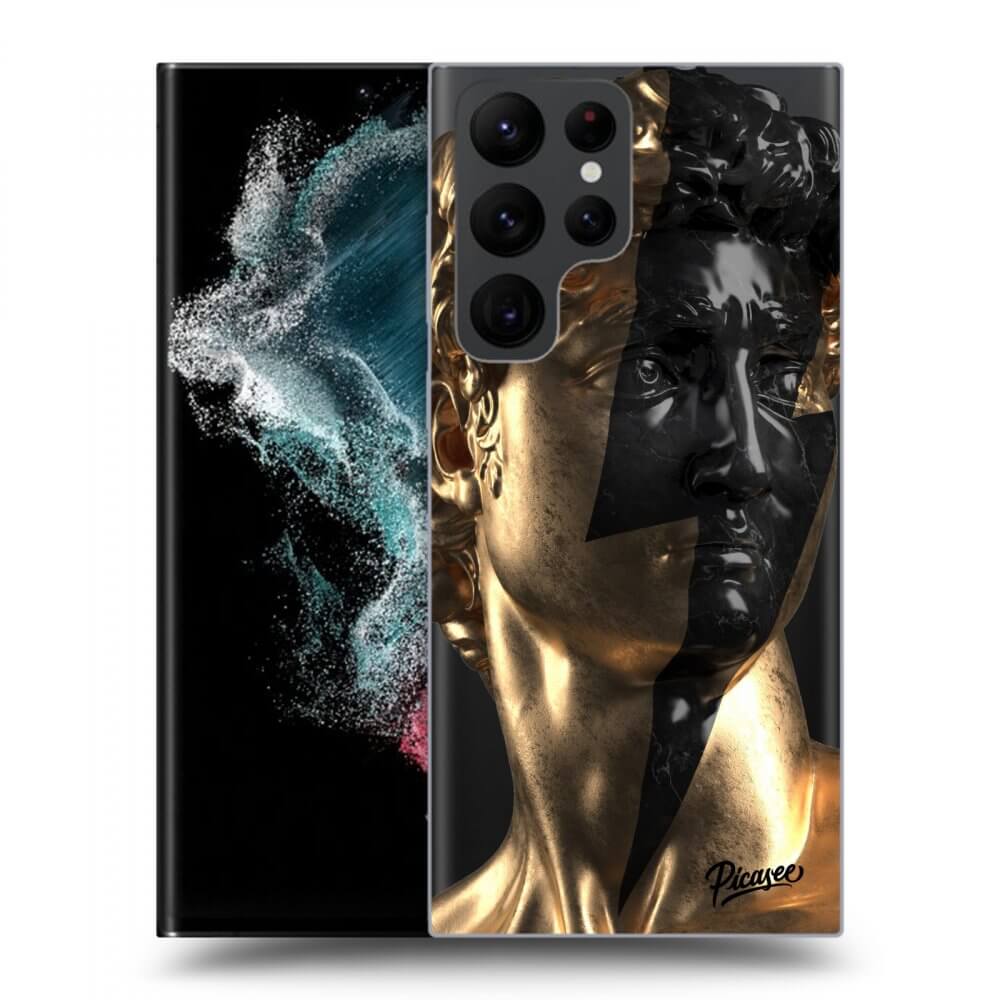 Picasee silikonski prozorni ovitek za Samsung Galaxy S23 Ultra 5G - Wildfire - Gold
