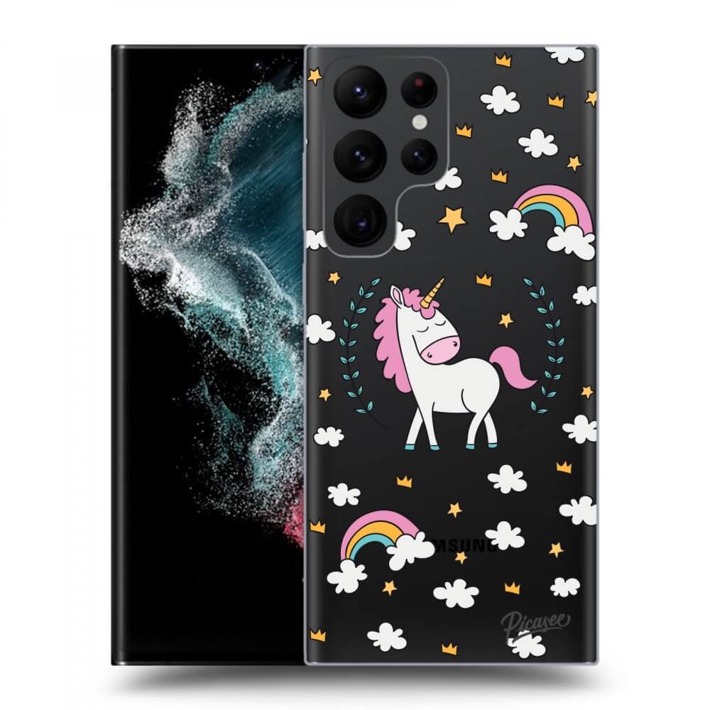 Picasee silikonski prozorni ovitek za Samsung Galaxy S23 Ultra 5G - Unicorn star heaven