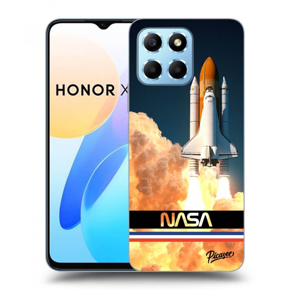 Picasee silikonski črni ovitek za Honor X8 5G - Space Shuttle