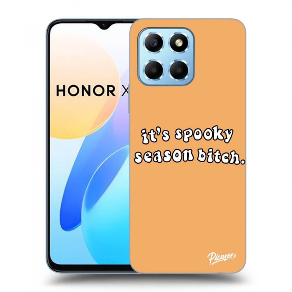 Picasee silikonski črni ovitek za Honor X8 5G - Spooky season