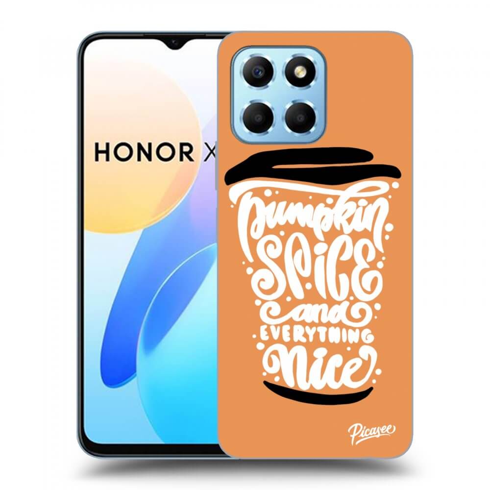 Picasee silikonski prozorni ovitek za Honor X8 5G - Pumpkin coffee