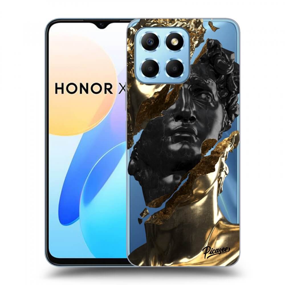 Picasee silikonski prozorni ovitek za Honor X8 5G - Gold - Black