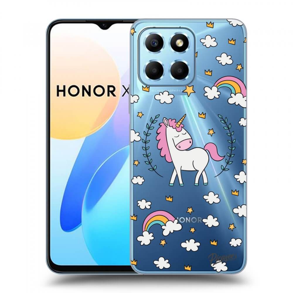 Picasee silikonski prozorni ovitek za Honor X8 5G - Unicorn star heaven