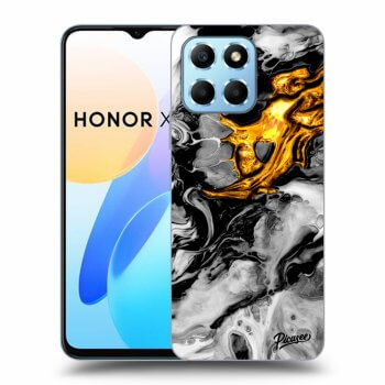 Picasee silikonski črni ovitek za Honor X8 5G - Black Gold 2