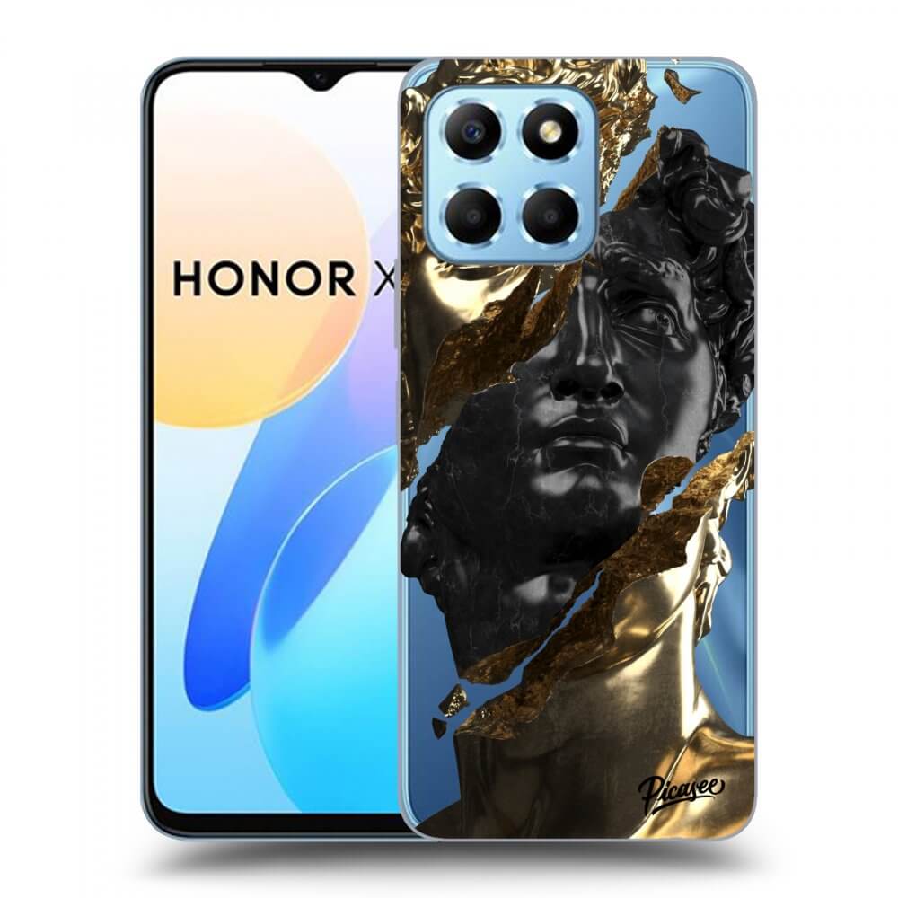 Picasee silikonski prozorni ovitek za Honor X6 - Gold - Black