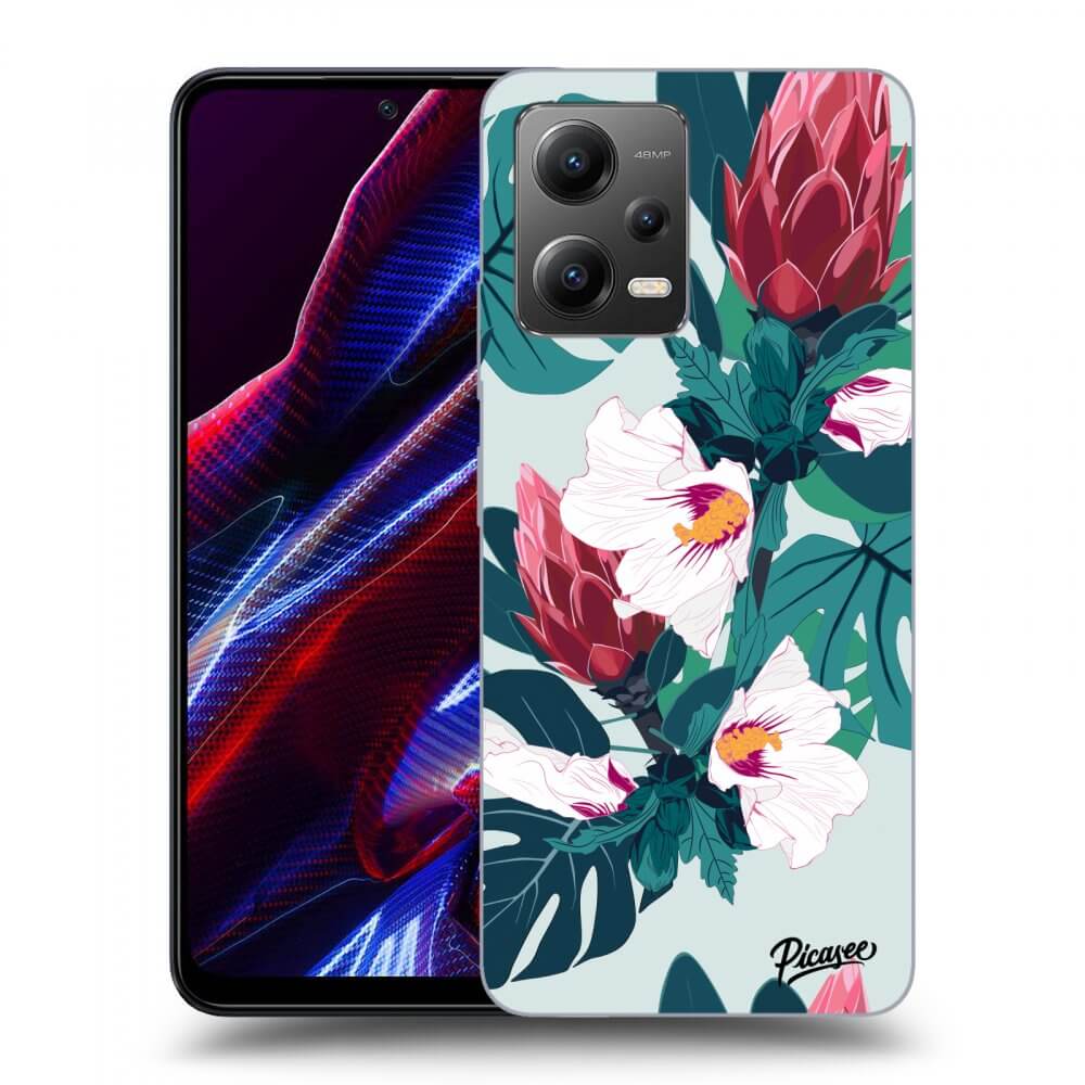 Picasee silikonski črni ovitek za Xiaomi Poco X5 - Rhododendron
