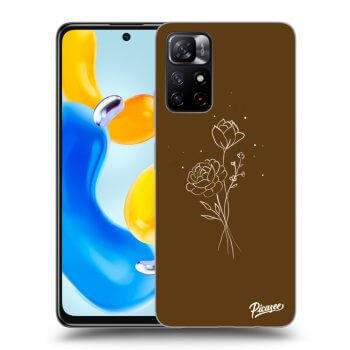 Ovitek za Xiaomi Redmi Note 11S 5G - Brown flowers