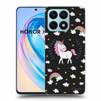 Picasee silikonski črni ovitek za Honor X8a - Unicorn star heaven