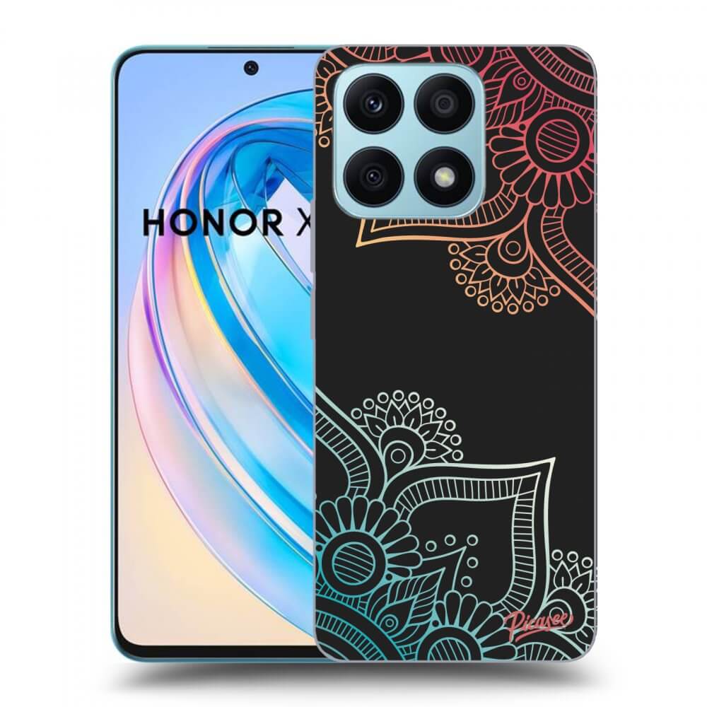 Picasee silikonski črni ovitek za Honor X8a - Flowers pattern