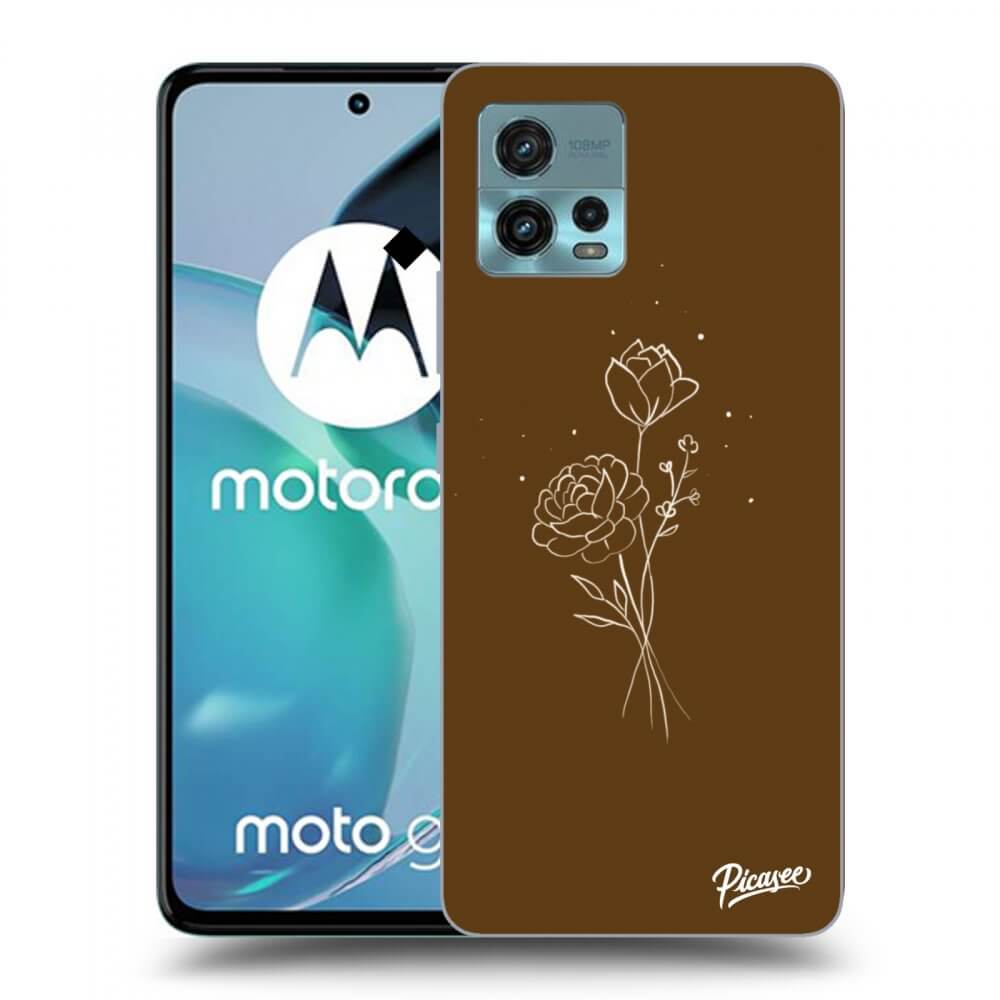 Picasee silikonski črni ovitek za Motorola Moto G72 - Brown flowers
