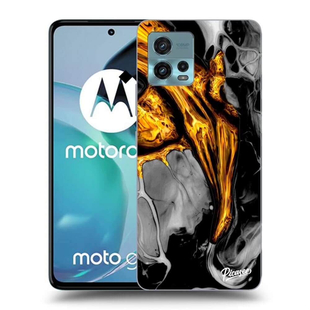 Picasee silikonski črni ovitek za Motorola Moto G72 - Black Gold