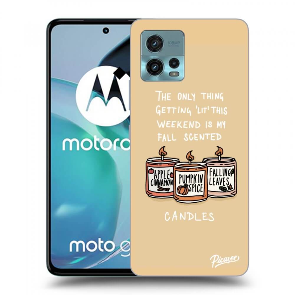 Picasee silikonski črni ovitek za Motorola Moto G72 - Candles