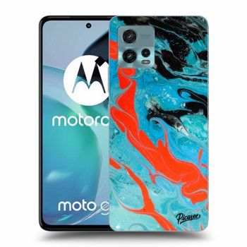 Picasee silikonski črni ovitek za Motorola Moto G72 - Blue Magma