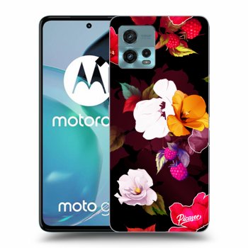 Picasee silikonski črni ovitek za Motorola Moto G72 - Flowers and Berries