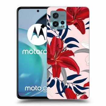 Picasee silikonski črni ovitek za Motorola Moto G72 - Red Lily