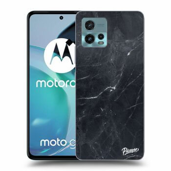 Picasee silikonski črni ovitek za Motorola Moto G72 - Black marble