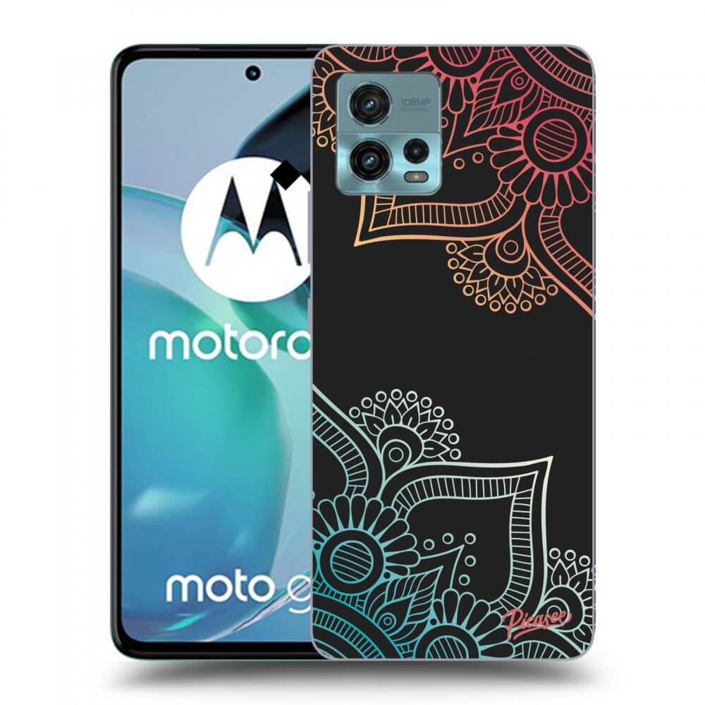 Picasee silikonski črni ovitek za Motorola Moto G72 - Flowers pattern