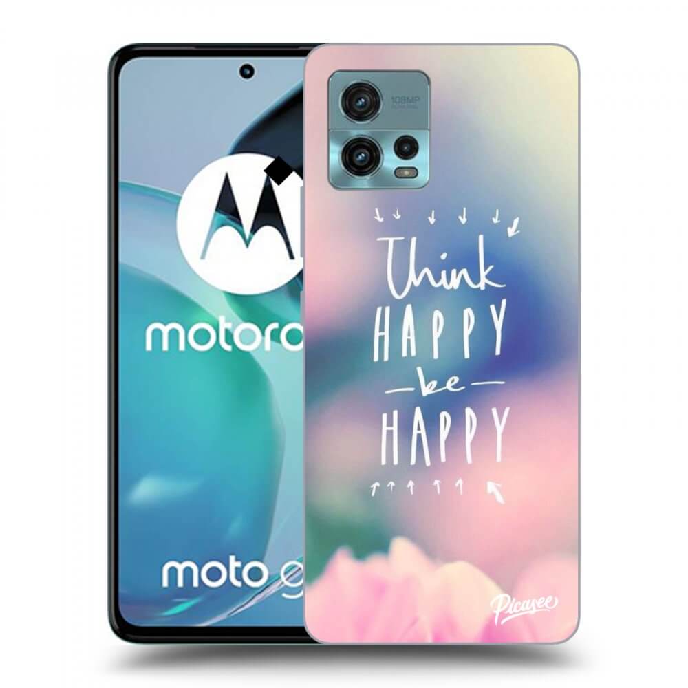 Picasee silikonski črni ovitek za Motorola Moto G72 - Think happy be happy