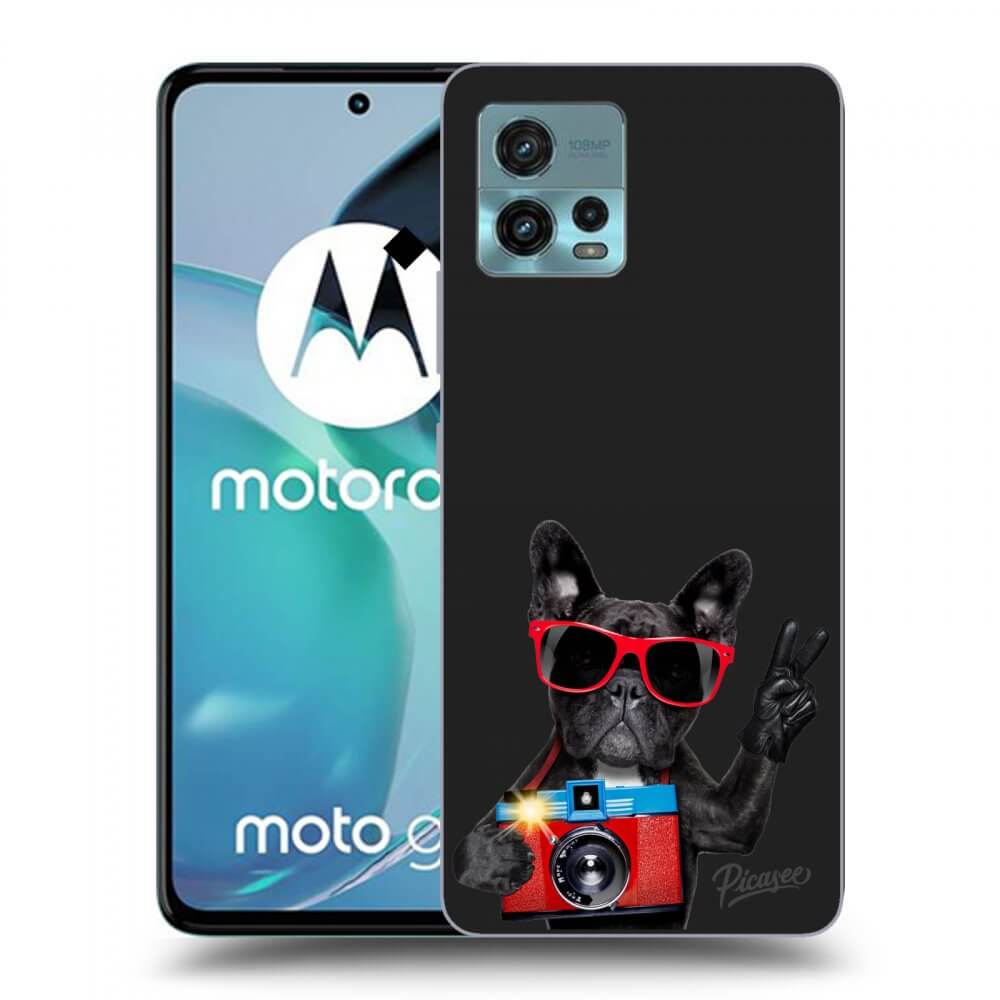 Picasee silikonski črni ovitek za Motorola Moto G72 - French Bulldog