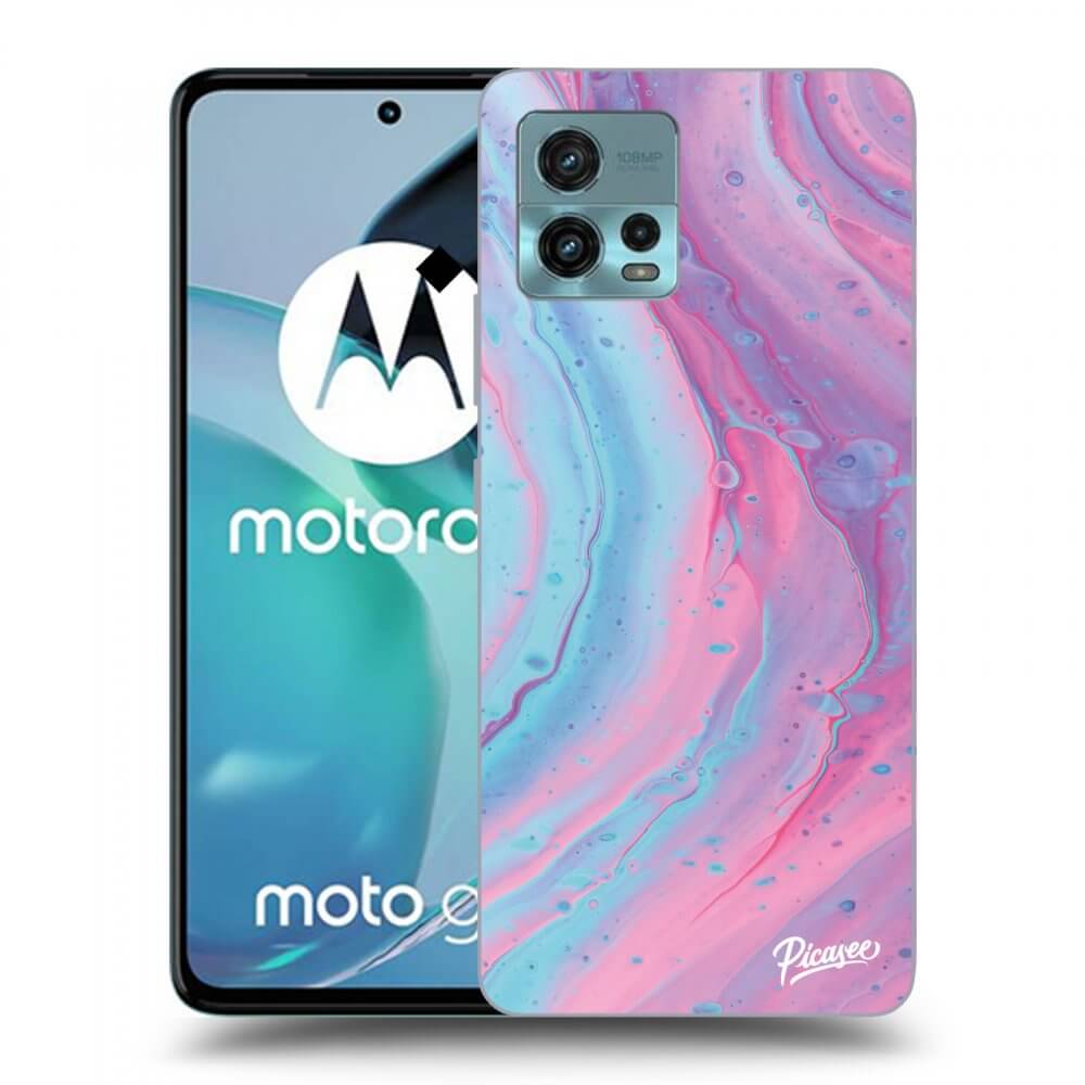 Picasee silikonski črni ovitek za Motorola Moto G72 - Pink liquid