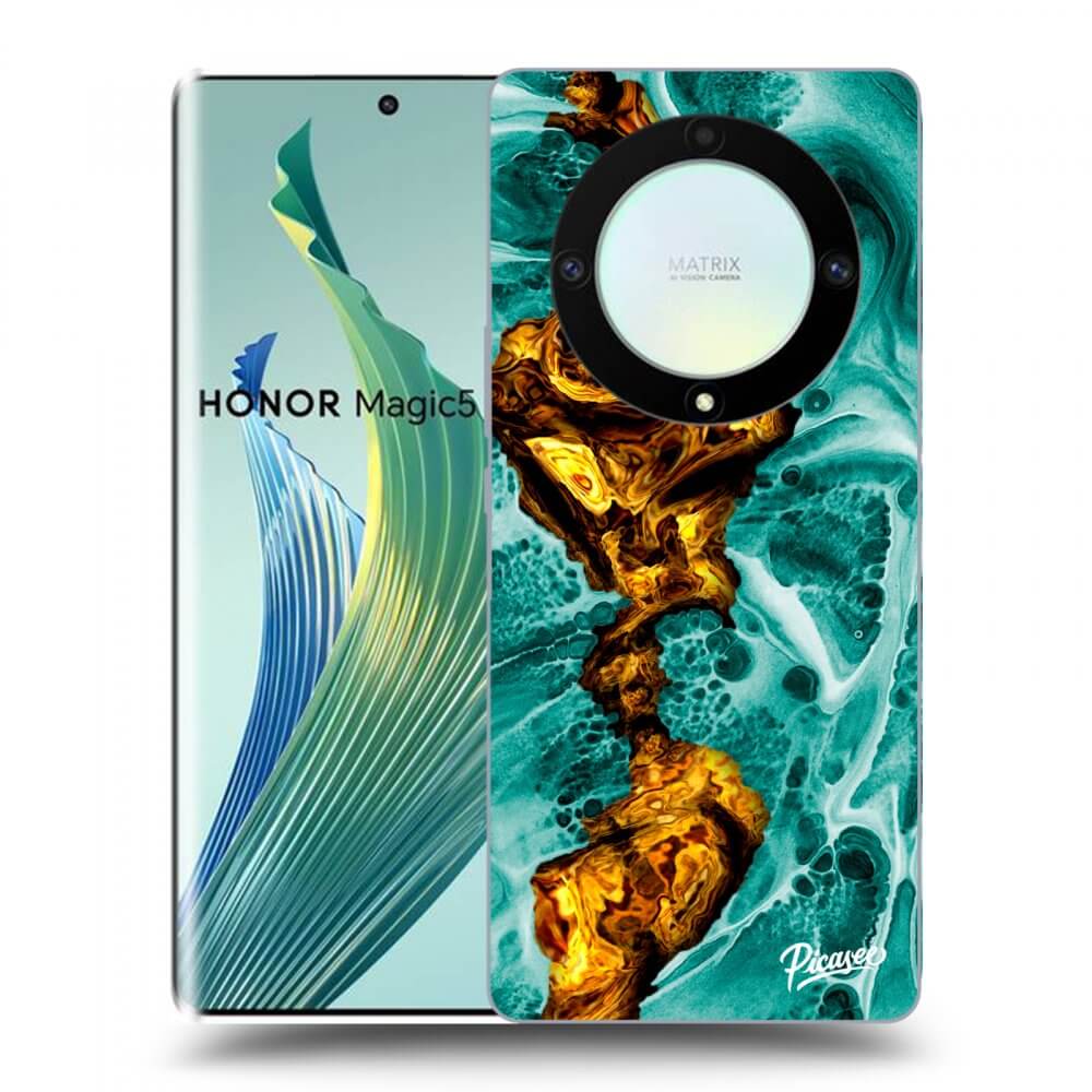 Picasee silikonski črni ovitek za Honor Magic5 Lite 5G - Goldsky