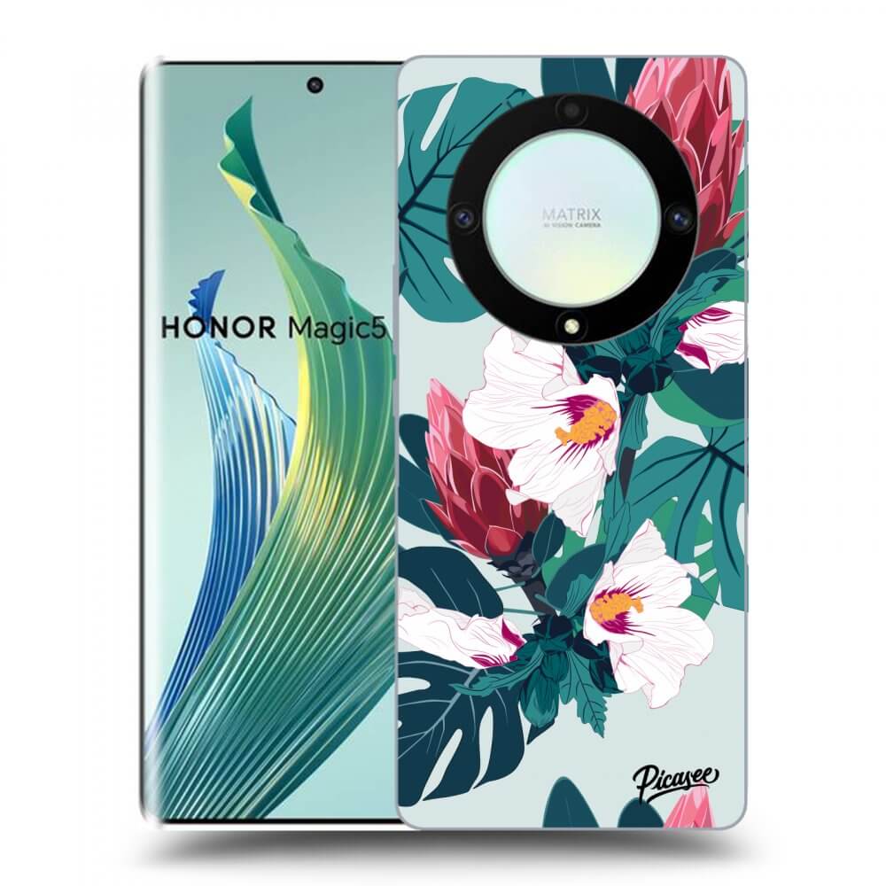 Picasee silikonski prozorni ovitek za Honor Magic5 Lite 5G - Rhododendron