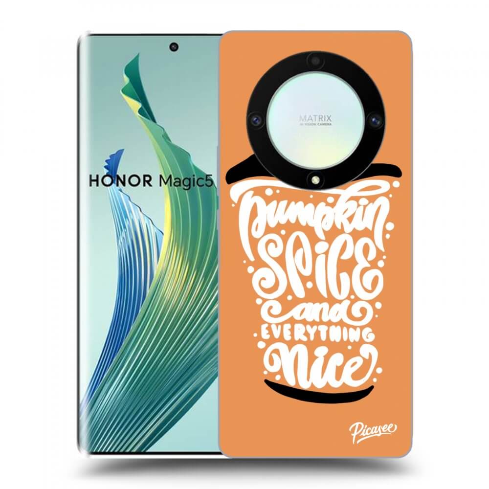Picasee silikonski prozorni ovitek za Honor Magic5 Lite 5G - Pumpkin coffee