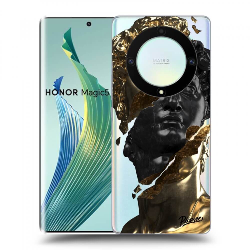 Picasee silikonski prozorni ovitek za Honor Magic5 Lite 5G - Gold - Black