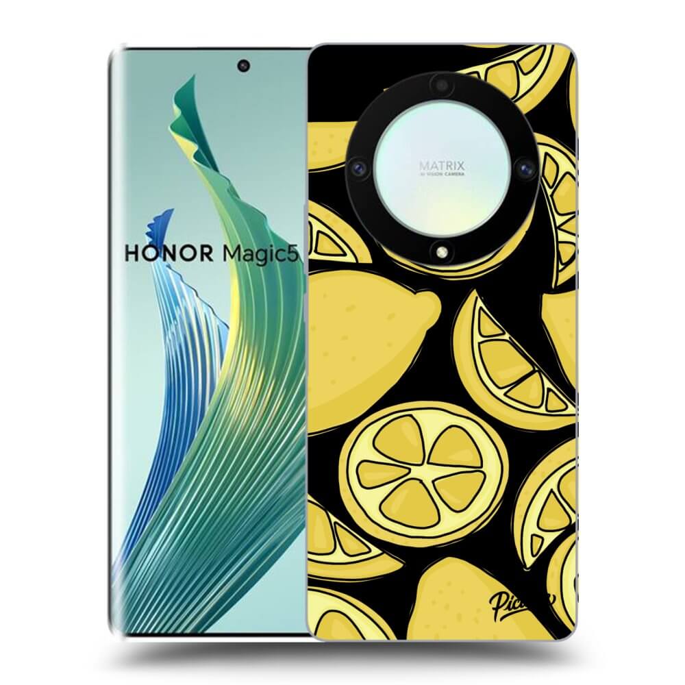 Picasee silikonski črni ovitek za Honor Magic5 Lite 5G - Lemon