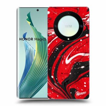 Picasee silikonski črni ovitek za Honor Magic5 Lite 5G - Red black