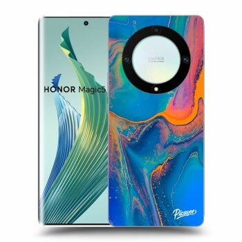 Picasee silikonski črni ovitek za Honor Magic5 Lite 5G - Rainbow