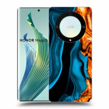 Picasee silikonski prozorni ovitek za Honor Magic5 Lite 5G - Gold blue