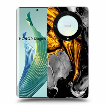 Picasee silikonski črni ovitek za Honor Magic5 Lite 5G - Black Gold