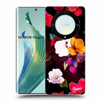 Picasee silikonski prozorni ovitek za Honor Magic5 Lite 5G - Flowers and Berries