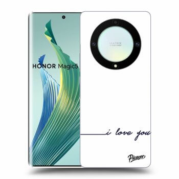 Picasee silikonski črni ovitek za Honor Magic5 Lite 5G - I love you