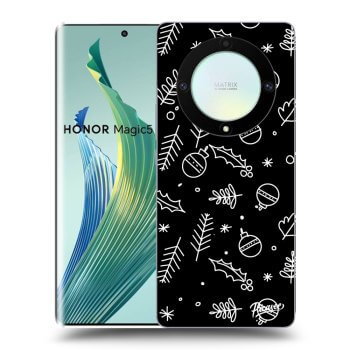 Picasee silikonski črni ovitek za Honor Magic5 Lite 5G - Mistletoe