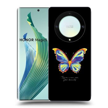 Picasee silikonski prozorni ovitek za Honor Magic5 Lite 5G - Diamanty Black