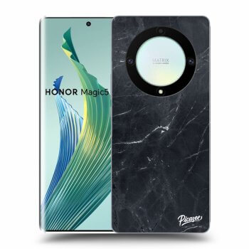 Picasee silikonski črni ovitek za Honor Magic5 Lite 5G - Black marble