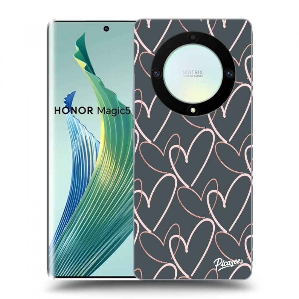 Picasee silikonski črni ovitek za Honor Magic5 Lite 5G - Lots of love