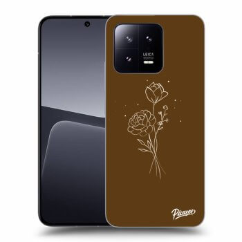 Picasee silikonski črni ovitek za Xiaomi 13 - Brown flowers
