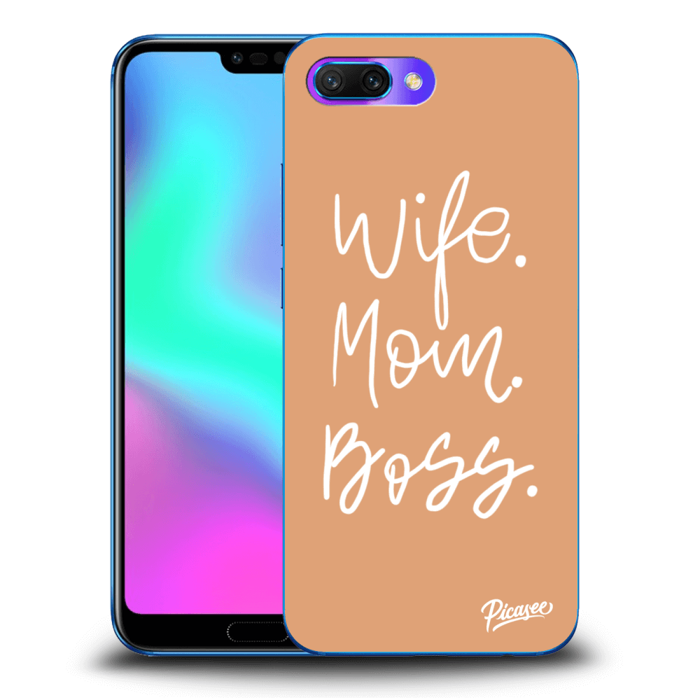Picasee silikonski prozorni ovitek za Honor 10 - Boss Mama