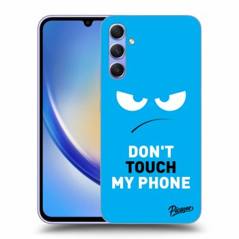 Picasee silikonski črni ovitek za Samsung Galaxy A34 5G A346B - Angry Eyes - Blue